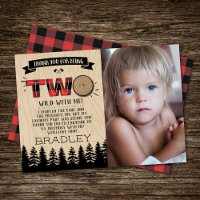 Rustic Plaid Lumberjack Boys 2nd Birthday Photo