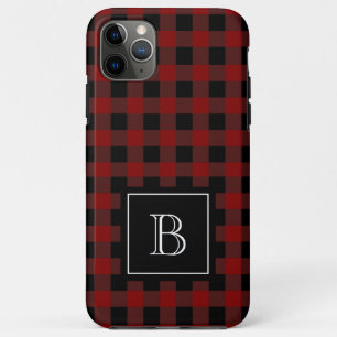 Rustic Plaid Lumberjack Buffalo Custom Monogram Case-Mate iPhone Case