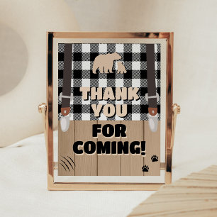 Rustic Plaid Lumberjack Thank you for Coming Poster