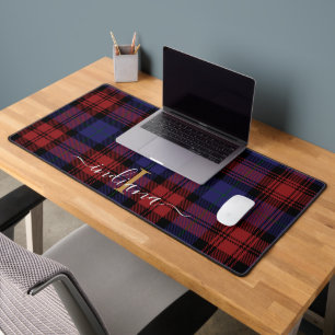 Rustic Plaid Monogram Classic Tartan Desk Mat