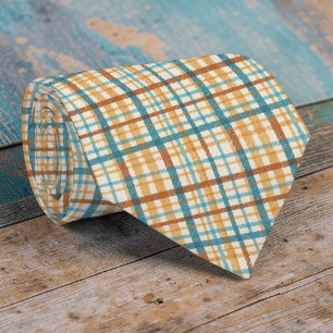 Rustic Plaid Pattern Necktie Tie