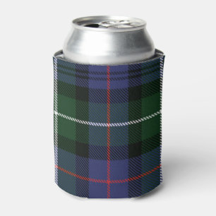 Rustic Plaid Purple and Green Tartan Can Cooler