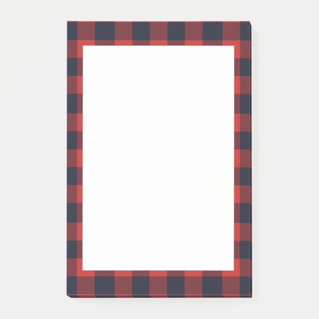 Rustic Plaid Red Buffalo Check Tartan Post-it Notes (Front)