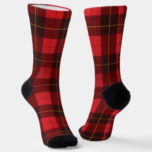 Rustic Plaid Red Checkered Tartan Socks