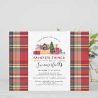 Rustic Plaid Red Christmas Gift Swap Party
