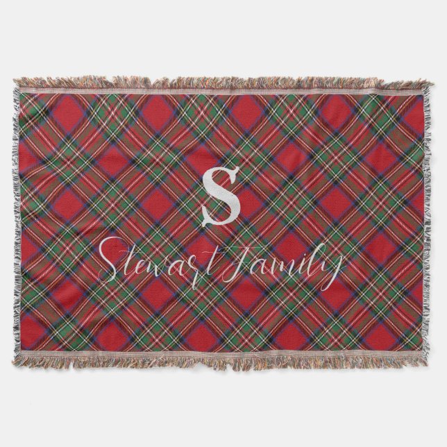 Rustic Plaid Red Green Classic Tartan Throw Blanket (Front)
