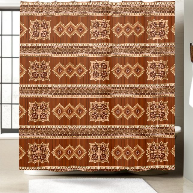 Rustic Plaid Shower Curtain Style 2 (Creator Uploaded)