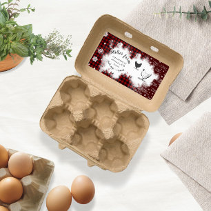 Rustic Plaid Snowflake Merry Christmas Egg Carton