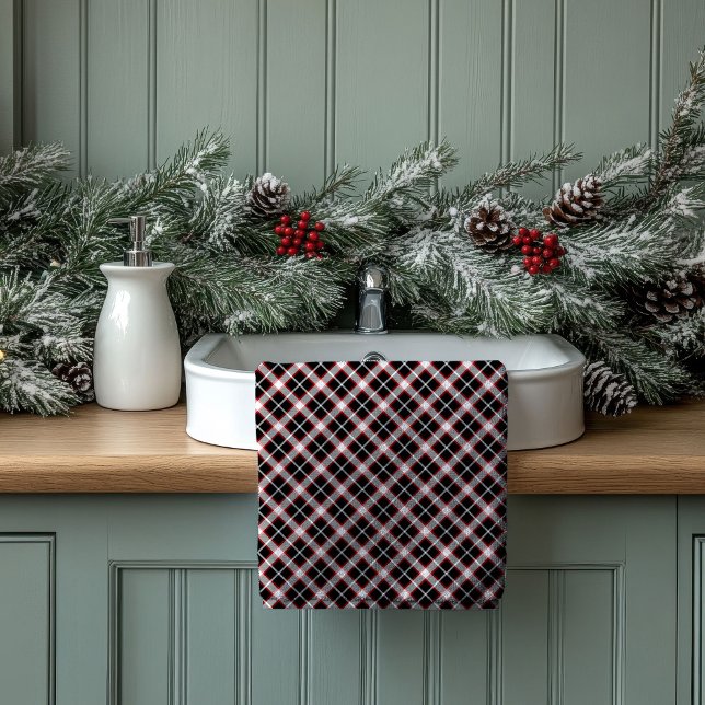 Rustic Plaid Towels Red Black Gift Housewarming (Rustic Plaid Towels Red Black Gift for Housewarming)