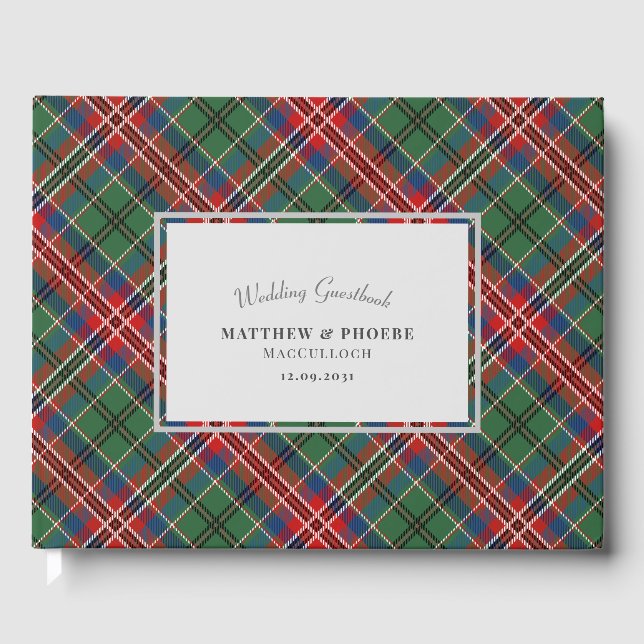 Rustic Plaid Wedding Tartan Guest Book (Front)