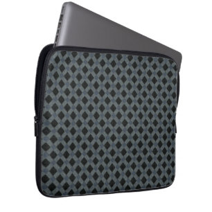 Rustic plaid with a grey tone and velvety fabric laptop sleeve