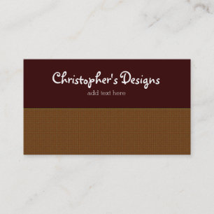 Rustic Plaid with Chocolate Brown Business Card