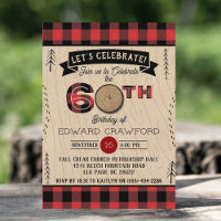 Rustic Plaid Woodsy Adult 60th Birthday Party