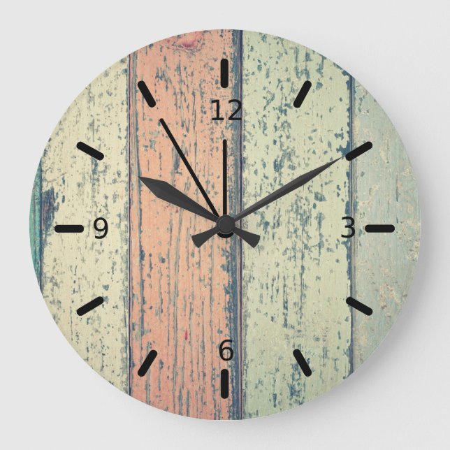 Rustic Plank Wall Art  Large Clock (Front)