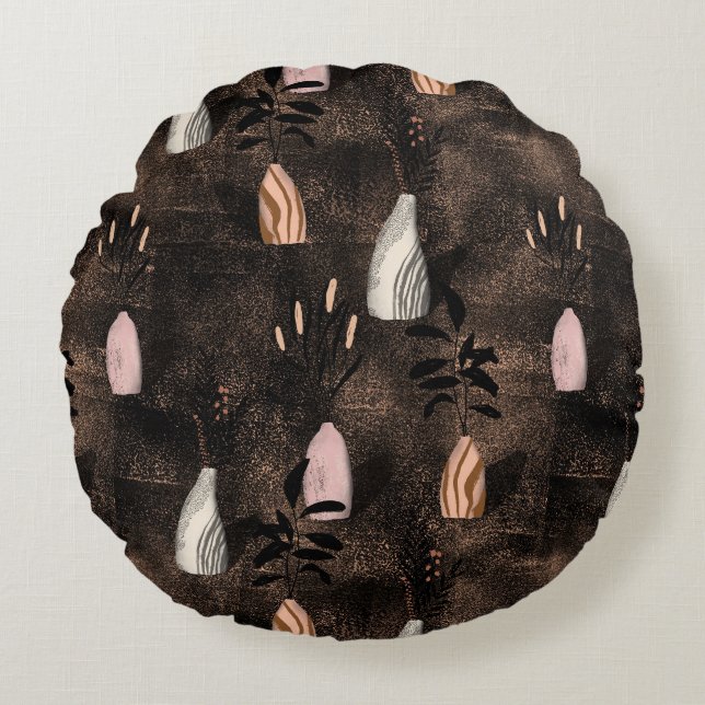 Rustic plants pillow in fall colour harmonies (Front)