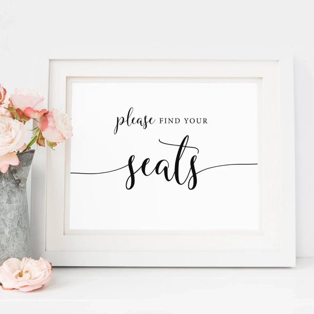 Rustic Please Find Your Seats Wedding Seating Sign (Creator Uploaded)