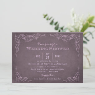 Rustic Plum Purple Vineyard Wedding Shower Invitation