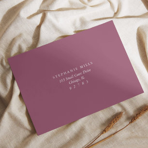 Rustic Plum Wedding Response Envelope