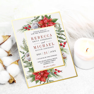 Rustic Poinsettia Floral Christmas Wedding