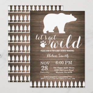 Rustic Polar Bear Baby Shower Invitation