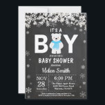 Rustic Polar Bear Winter Boy Baby Shower Invitation<br><div class="desc">Rustic Polar Bear Winter Boy Baby Shower Invitation. White Snowflake. Baby its cold outside Baby Shower invitation. Boy Baby Shower Invitation. Winter Holiday Baby Shower Invite. Chalkboard Background. Black and White. For further customisation,  please click the "Customise it" button and use our design tool to modify this template.</div>