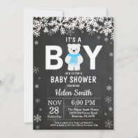 Rustic Polar Bear Winter Boy Baby Shower