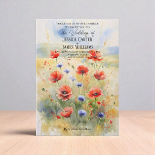 Rustic Polish Wedding Invitation with Watercolor