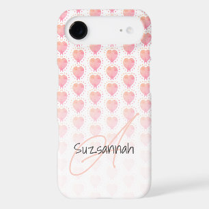 Rustic Polka Dot Azalea Pink Heart Pattern Custom