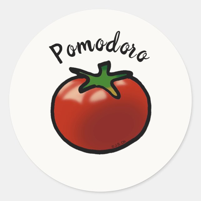 Rustic Pomodoro Italian Tomato Graphic Classic Round Sticker (Front)