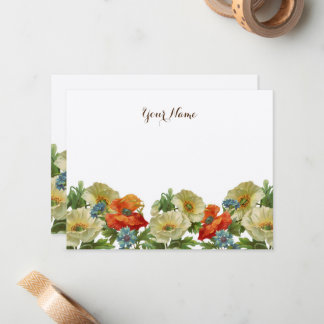 Rustic Poppies and Cornflowers Editable Card