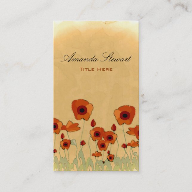 Rustic Poppy Business Card (Front)