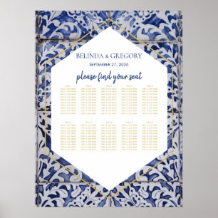 Rustic Portuguese Tiles Wedding Seating Chart