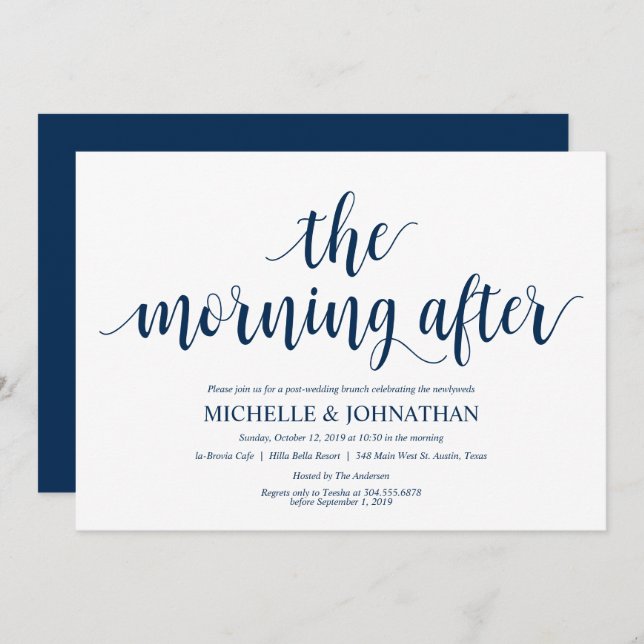 Rustic Post Wedding Brunch Invitation Card (Front/Back)