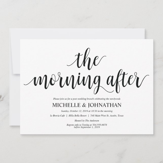 Rustic Post Wedding Brunch Invitation Card (Front)