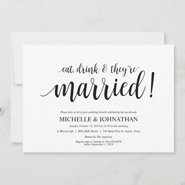 Rustic Post Wedding Brunch Invitation Card (Front)