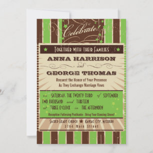 Rustic Poster: Apple Green Custom Wedding Invitation