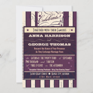 Rustic Poster: Aubergine Dream Custom Wedding Invitation