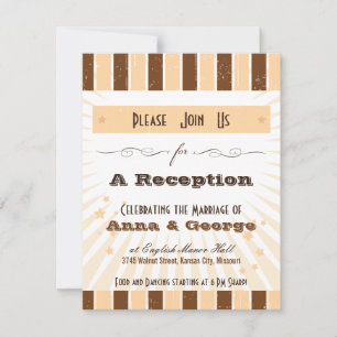 Rustic Poster: Cream & Brown Reception Invitation