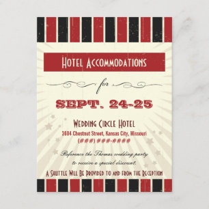 Rustic Poster: Red & Black Accommodation Enclosure Card