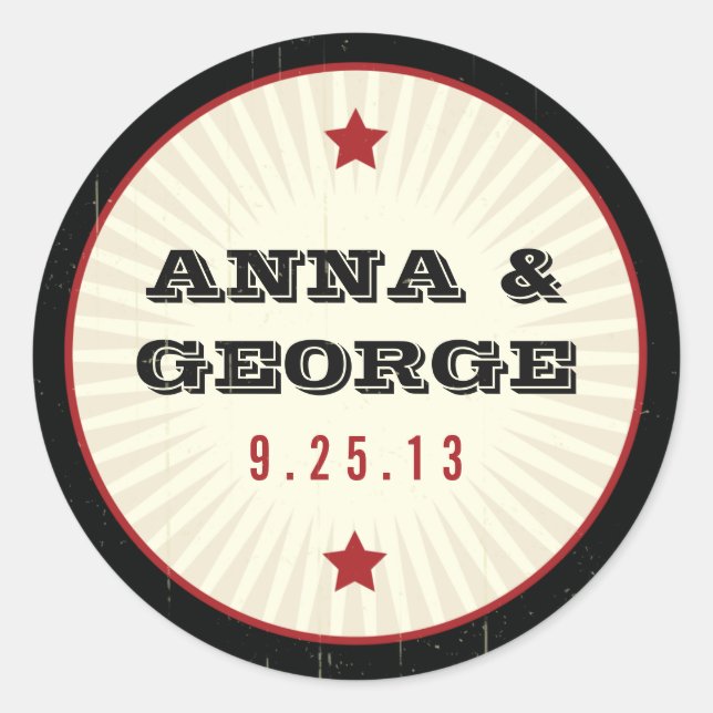 Rustic Poster: Red & Black Sticker Seal (Front)