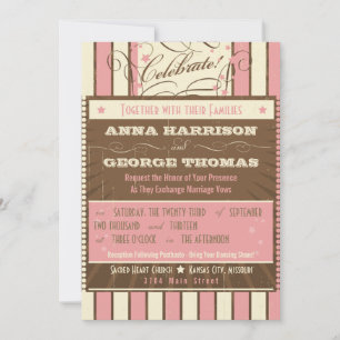 Rustic Poster: Strawberry Mousse Custom Wedding Invitation
