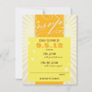 Rustic Poster: Tropical Sun Wedding RSVP Card