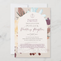 Rustic POTLUCK Wedding Reception Template Invite F