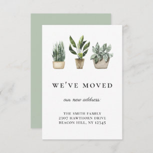Rustic Potted Plants We've Moved Announcement