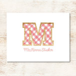 Rustic & Preppy "M" Pink Gingham on Wood Girly Card<br><div class="desc">This design features a rustic, preppy wood & gingham letter "M" graphic and space for a name or text below - see the entire alphabet collection in our shop! Click the customise button if you would like to move/scale the images and further modify the text! Variations of this design, additional...</div>