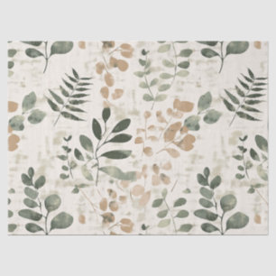 Rustic Pressed Leaves Pattern –Autumn Botanical 15 Tissue Paper