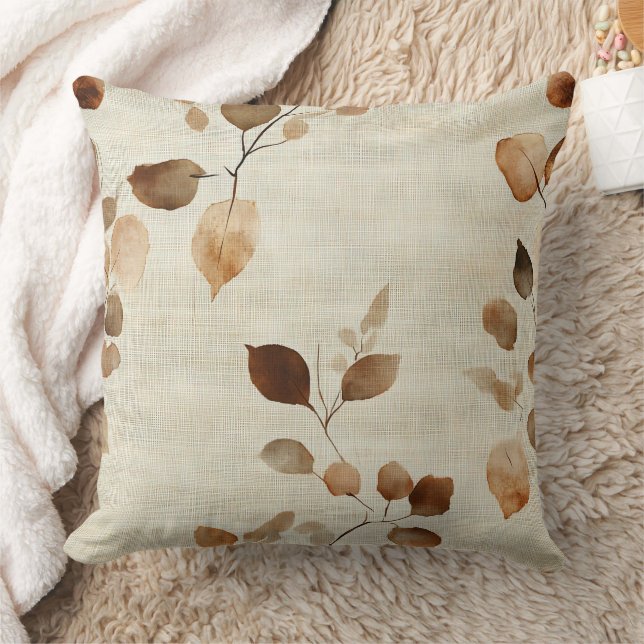 Rustic Pressed Leaves Pattern – Autumn Botanical 9 Cushion (Blanket)