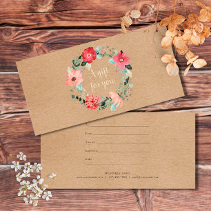 Rustic Pretty Floral Garland Gift Certificate