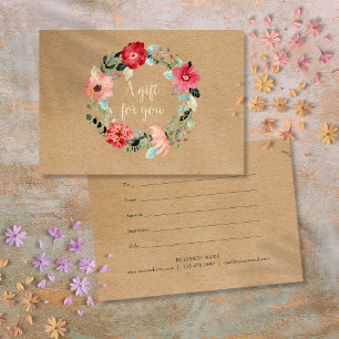 Rustic Pretty Floral Garland Gift Certificate