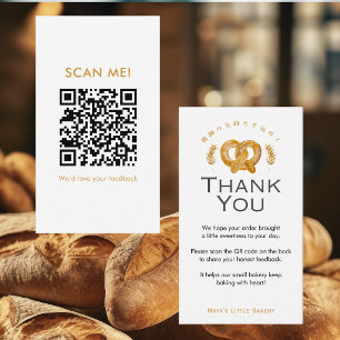 Rustic Pretzel Wheat Leave a Review QR Code Business Card